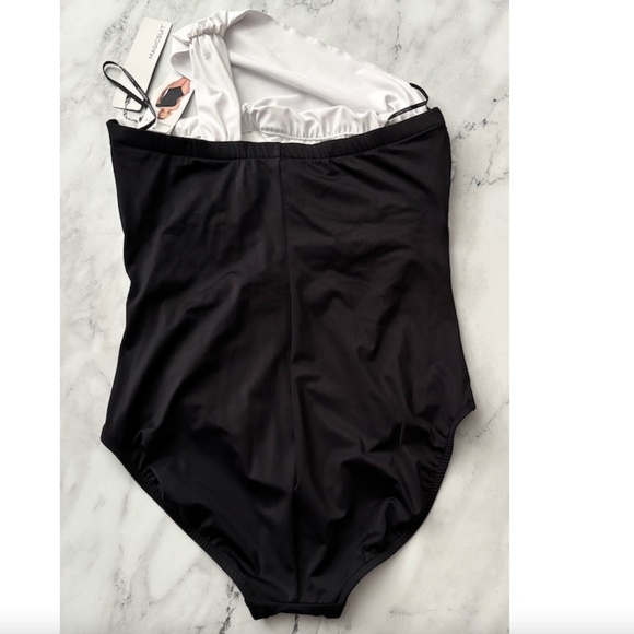 Magicsuit Nwt Black White Color Block One Shoulder Goddess One Piece Swimsuit 14 - Picture 2 of 4